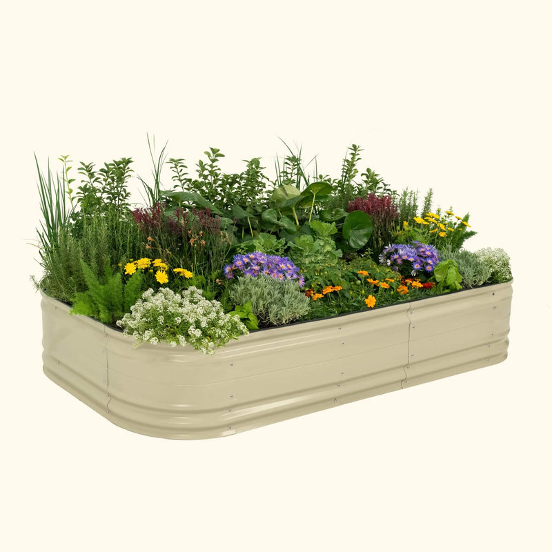 17" Tall 10 In 1 Novel Modular Metal Raised Garden Bed Kit | Vego Garden | Pearl White