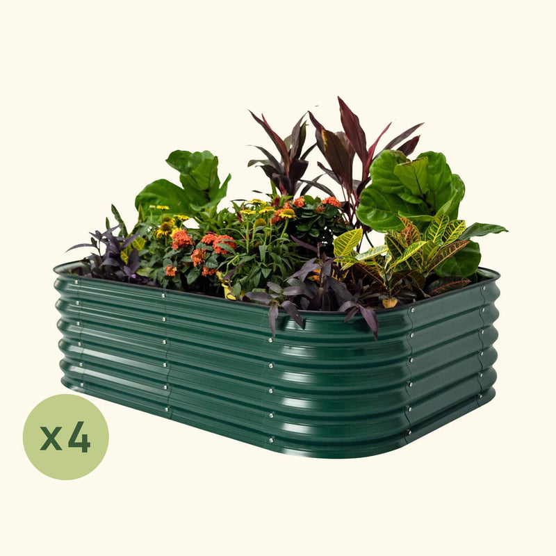 4-Pack 17" Tall 6 In 1 Medium Modular Metal Raised Garden Bed Kit